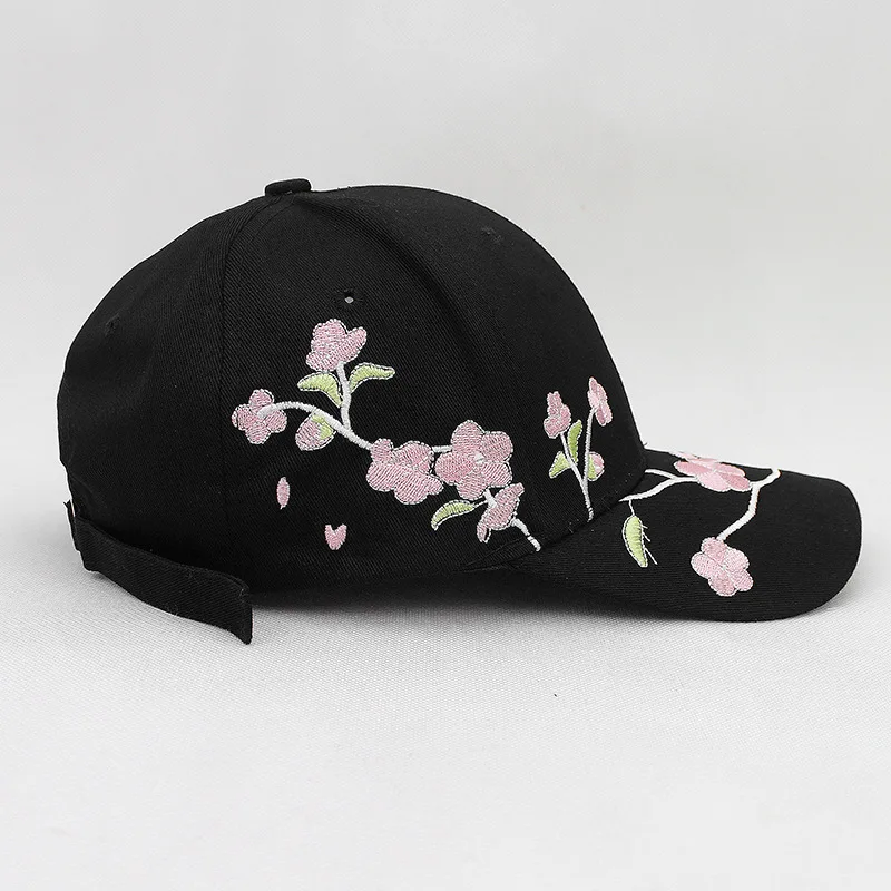 Новый Для женщин мода цветок Бейсбол Кепки вышивка Snapback Шапки Хлопок Женский для