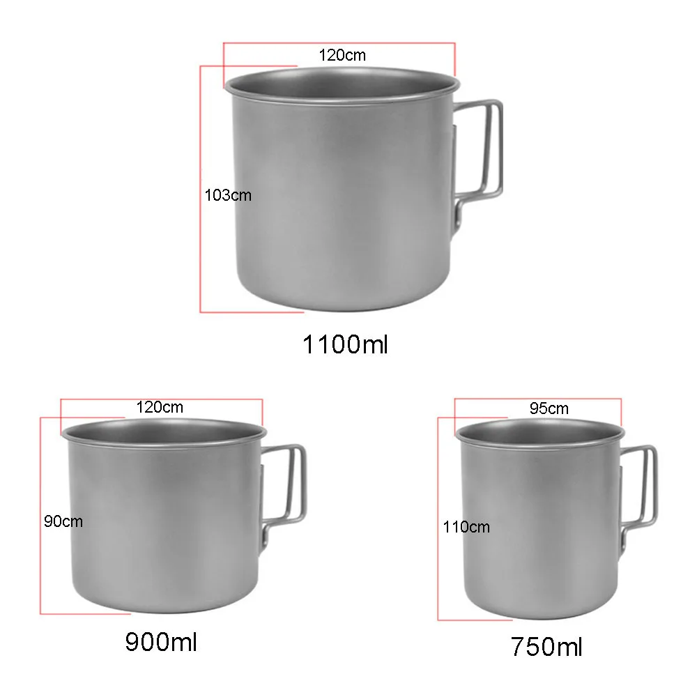 Титановая чашка 750 мл 900 1100 титановая для воды кружка с крышкой складная ручка