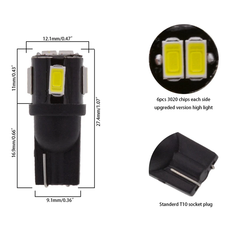 TUINCYN 4 шт. T10 W5W LED 5630 Автомобильные лампы 168 194 указатель поворота номерной знак