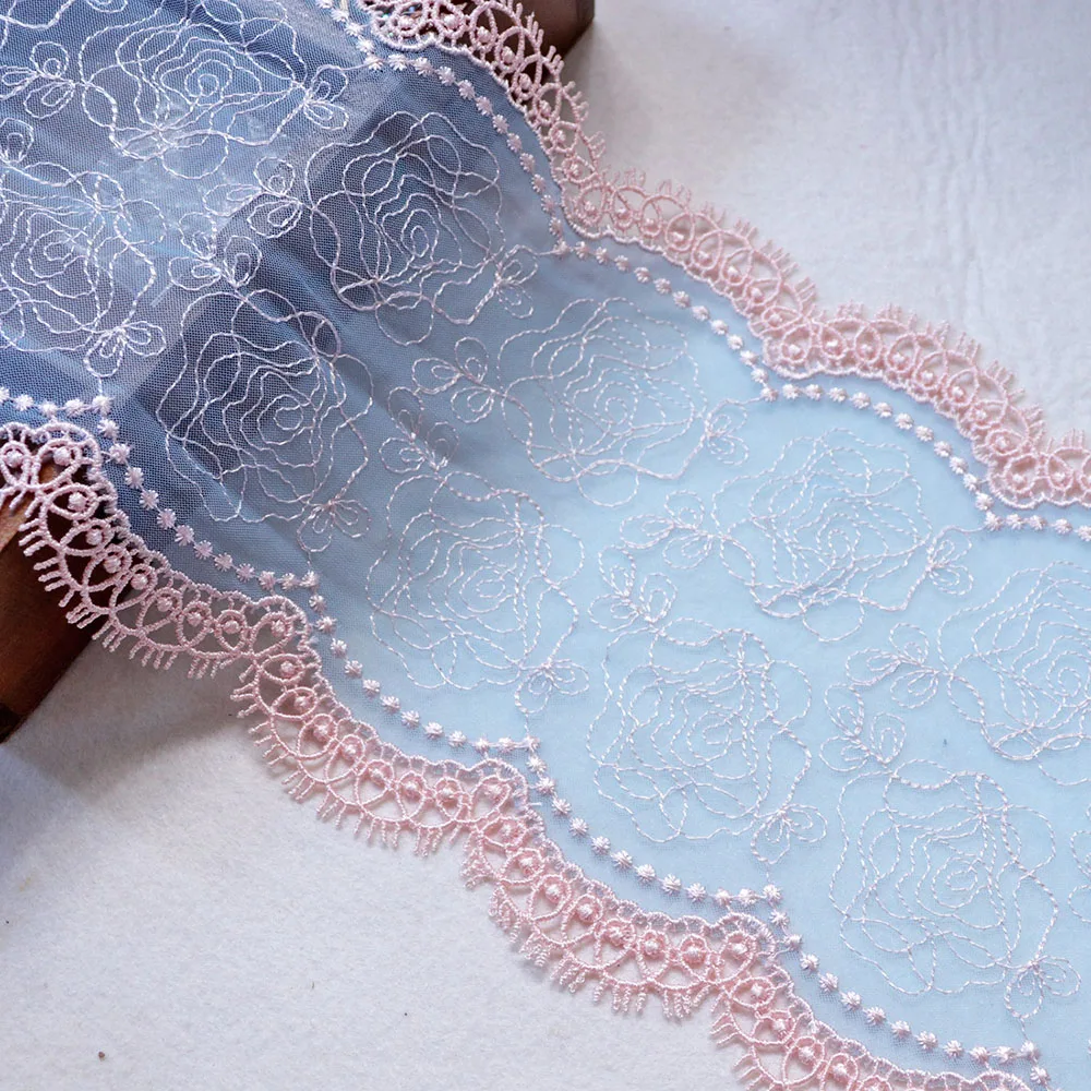 1 м 16 см Широкий DIY Одежда интимные аксессуары двойной край розовый синий вышитая