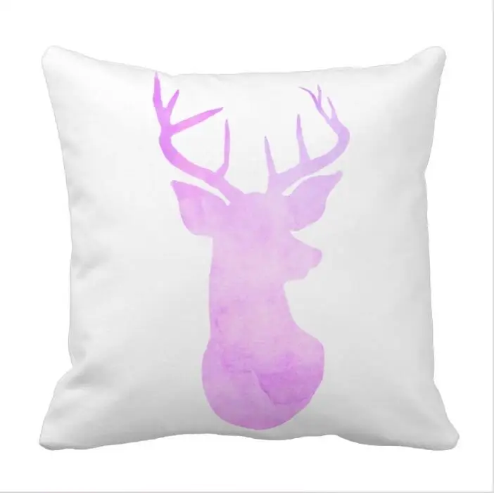 

Coral Watercolor Antler Deer Modern Throw Pillow case