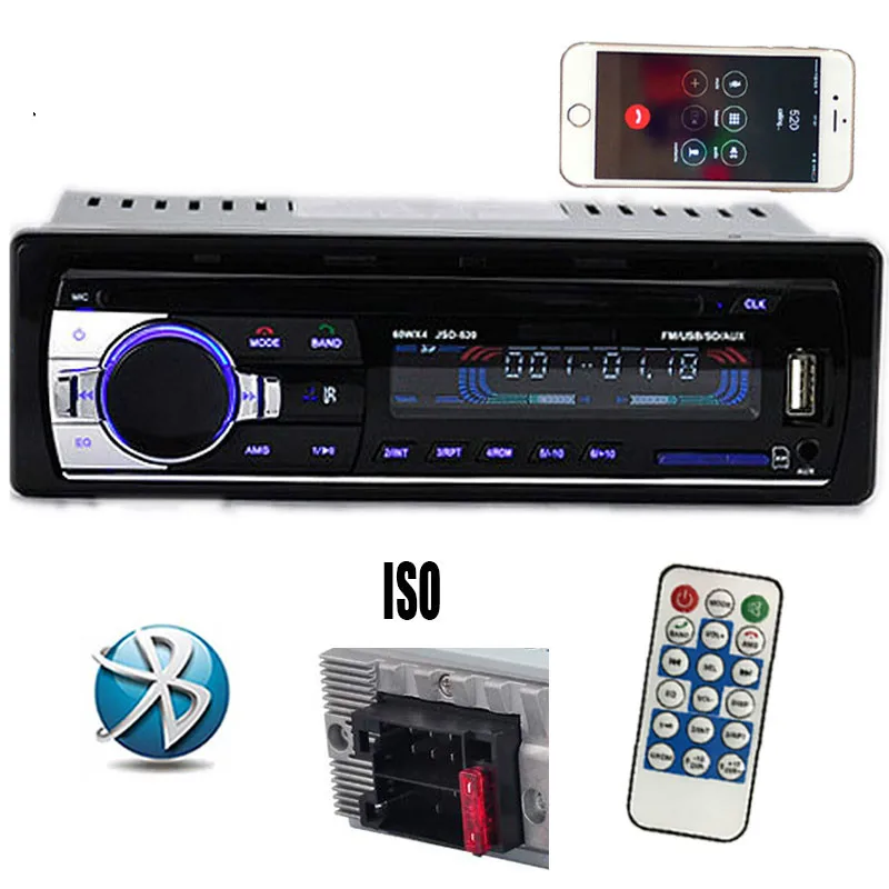 Новая Автомобильная радиостанция Bluetooth MP3 FM/USB один дин в тире USB Порты и разъёмы 12 V