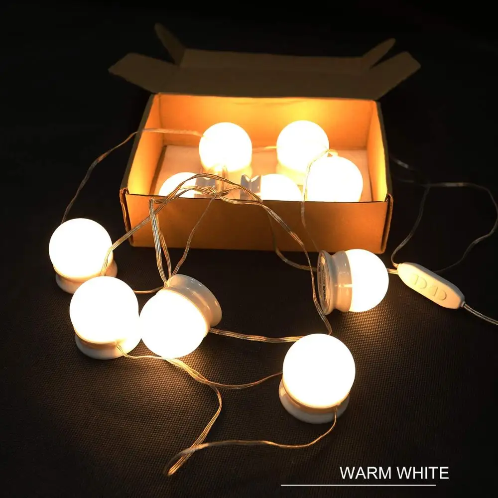 Светодиодная лампа 12 В для макияжа с зеркалом голливудская плавным затемнением