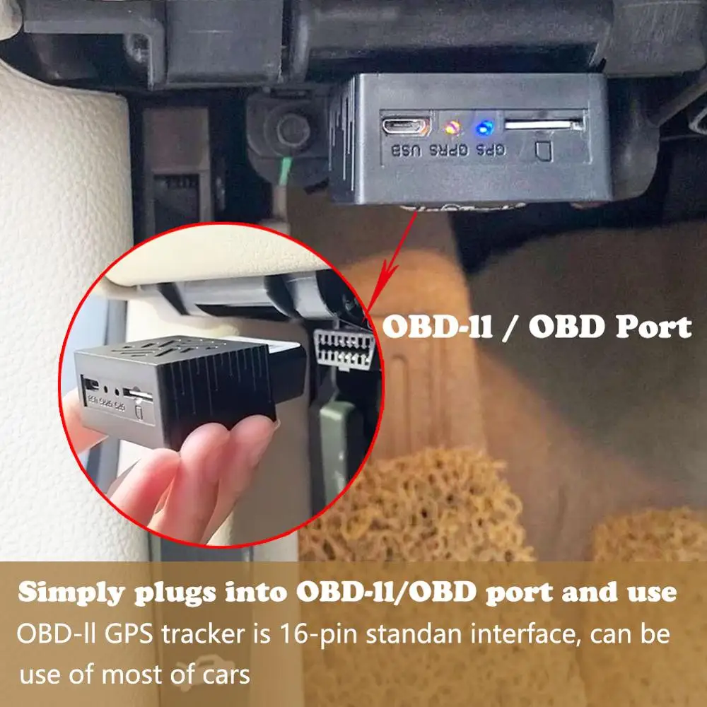 Mini Plug Play OBD GPS трекер для автомобиля GSM OBDII устройство отслеживания OBD2 16 контактный