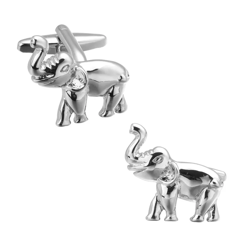 KC высокое качество Медные Серебристые слона Запонки мужские французские рубашки