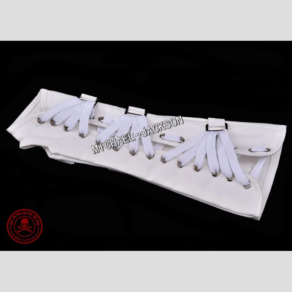 Редкий MJ Майкл Джексон панк бандаж плохой Джем черные белые хлопковые перчатки