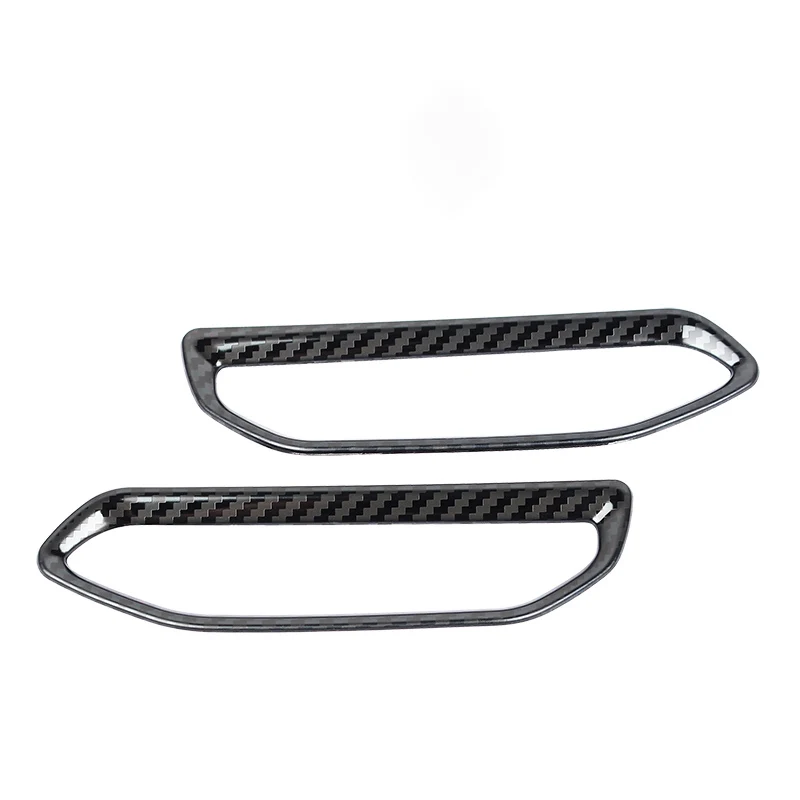 carbon fiber 2pcs Приборная панель на выходе рамка декоративная яркая рамка наклейки из нержавеющей стали для Lexus UX200 UX250h UX260h - Цвет: carbon fiber 2pcs