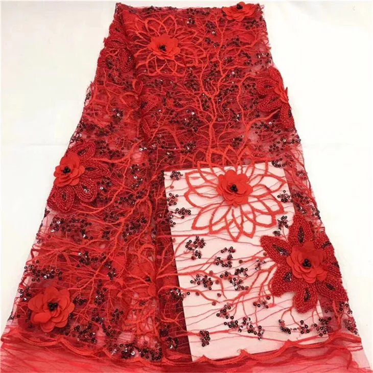 

Latest Nigerian 3D Lace Fabrics 2018 High Quality African Sequins Laces Fabric Bridal Embroidered French Tulle Lace Fabric gray