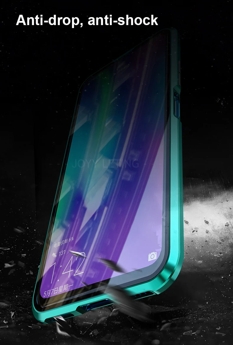 Металлический бампер, противоударный чехол для huawei honor 20, Магнитный чехол 360, передний+ задний 9 H, чехол из закаленного стекла для honor 20 Pro, чехол