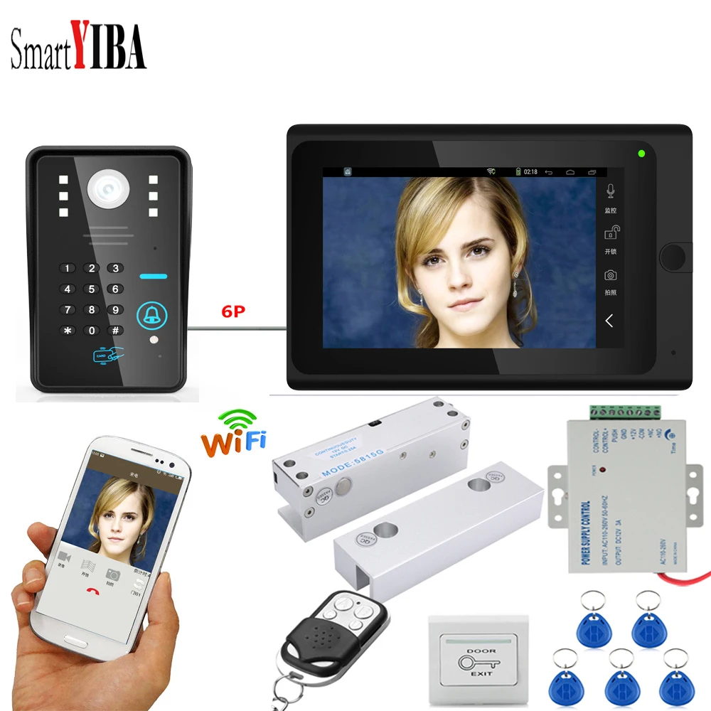 SmartYIBA 7 &quotмонитор Android IOS APP Wifi беспроводной видео телефон двери дверной звонок