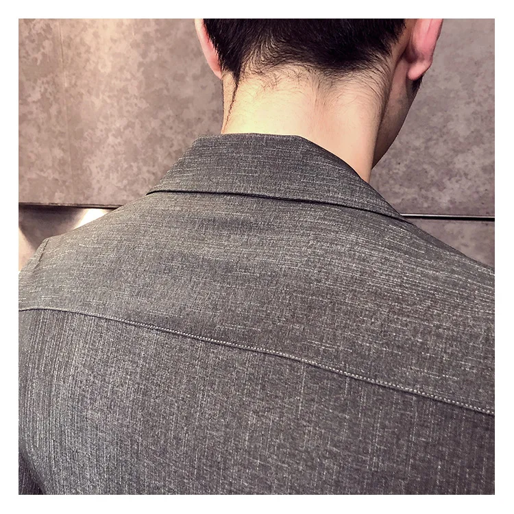 2 шт. комплект мужские рубашки и брюки Британский Стиль Camisa социальный Slim Fit рубашки мужская одежда синий Gomlek корейский Костюмы