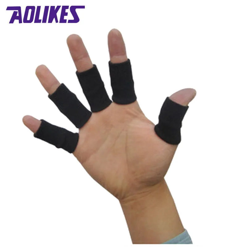 10 Pcs Elastic Nylon Finger Sleeves Basketball Men Women Sports Safety Thumb Brace Protector For Volleyball Badminton Fitness | Спорт и