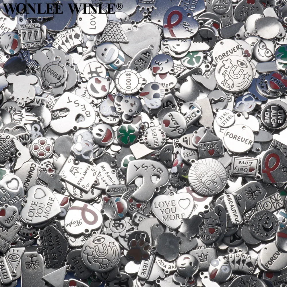 Wonlee Winle 316 из нержавеющей стали несколько эмалевые подвески кулоны от более 200 +