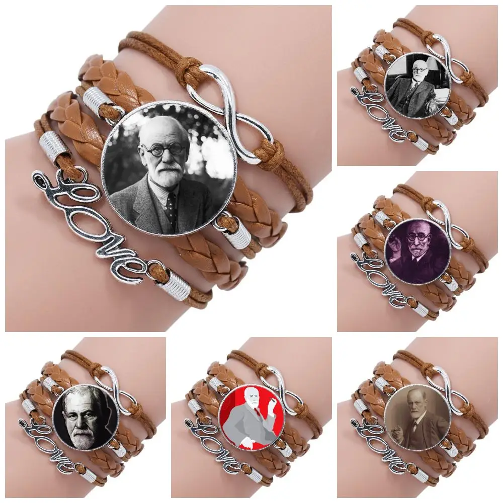 Мультяшная бижутерия со стеклянными кабошонами Sigmund Freud многослойный