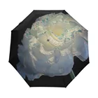 Зонт мужской ветрозащитный, полностью автоматический, с принтом белых цветов и защитой от ультрафиолета