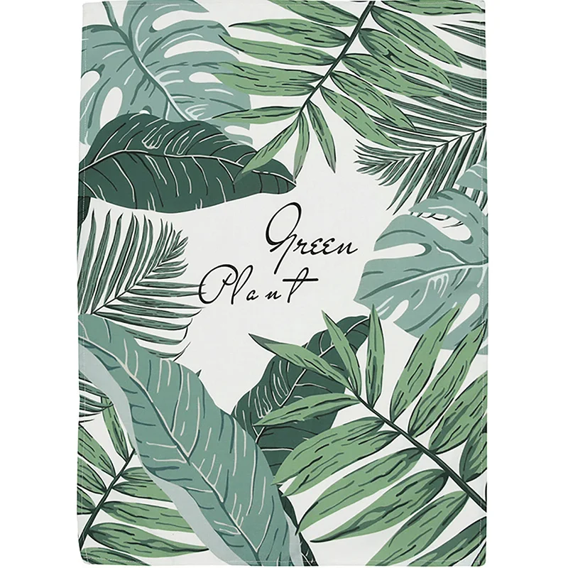 

NEW Nordic style Green tropical plant pattern Microwave Oven dust covers The oven shield Cloth art Rural style tablecloth 50x70