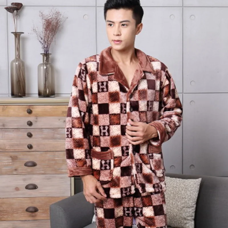 Новинка 2016 мужские комплекты халатов осенне зимний теплый комплект халата|robe