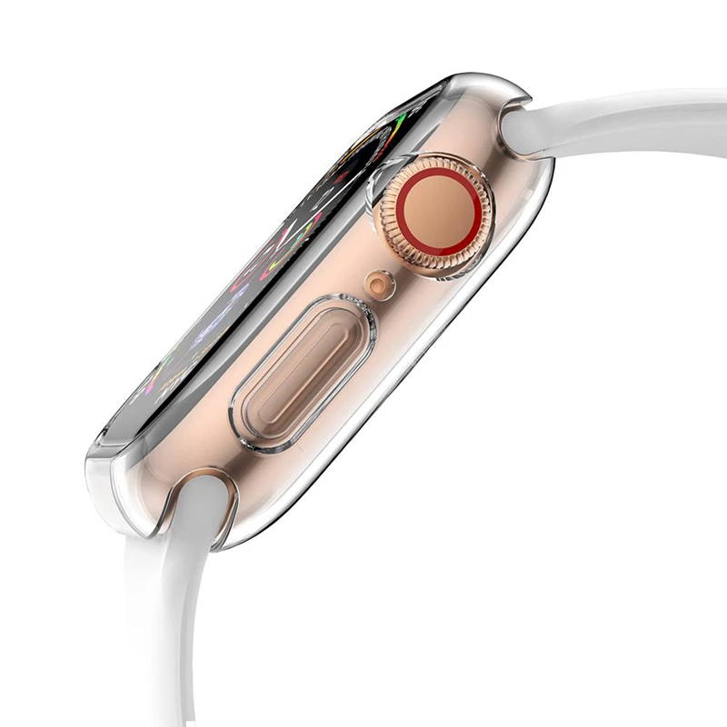 Силиконовые умные часы крышка Экран Защитный чехол для Apple Watch серии 4 44/40 мм