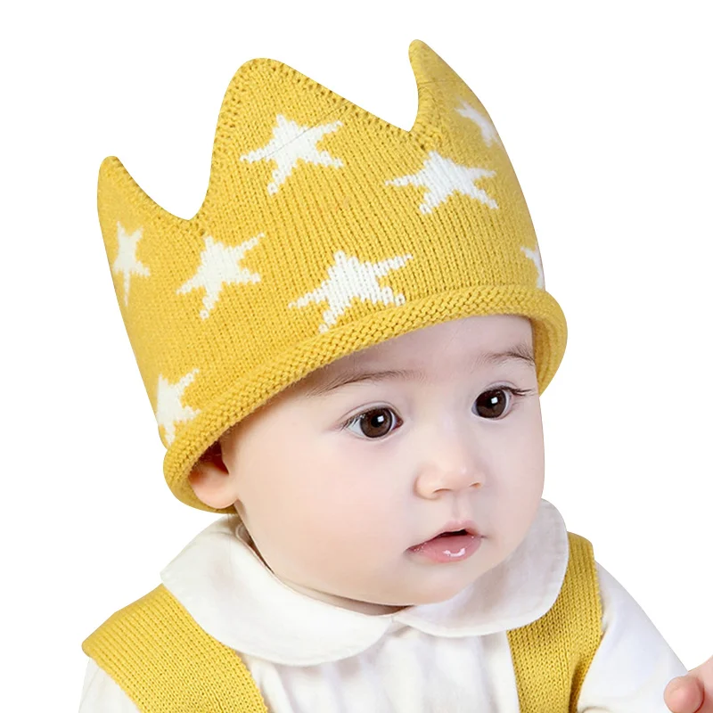 Вязаная детская шапка с короной для первого дня рождения реквизит фотосессии со