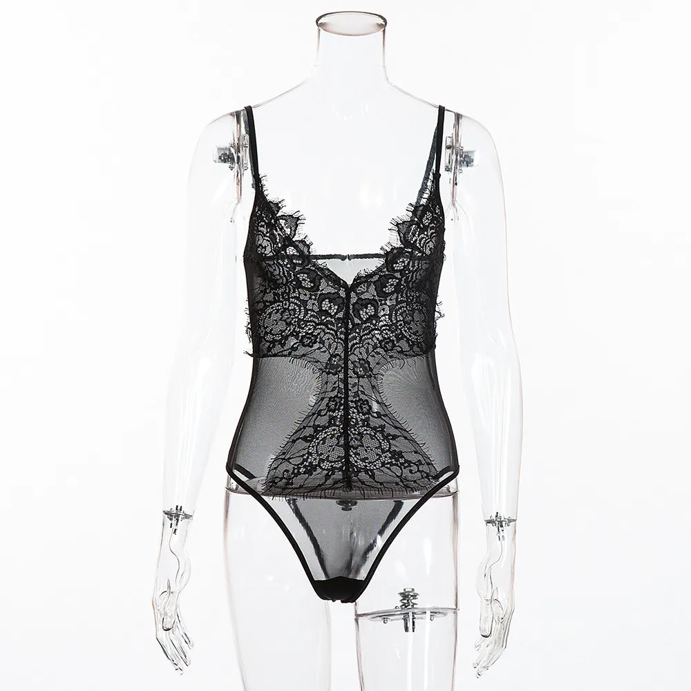 Women Sexy Sleepwear Lace Perspective Backless Jumpsuit macacao feminino jumpsuits for women 2019 C30110 | Женская одежда