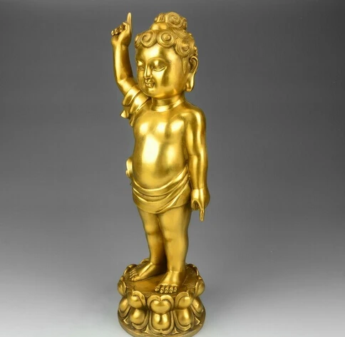 16 &quotТибет Буддизм Чистая латунь Медь храм буддийские мальчик статуя Будды