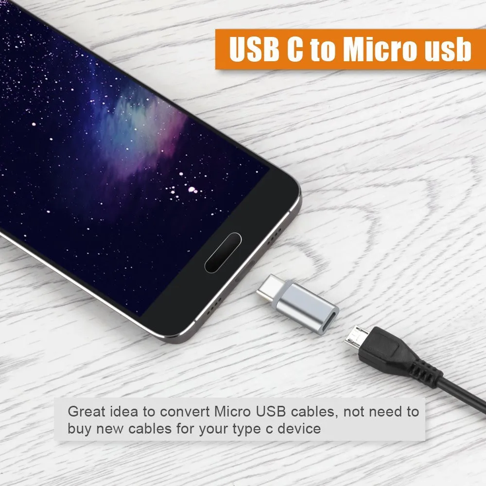 2 шт. зарядное устройство с Micro USB на Type-C металлический разъем для LG V30S ThinQ UMI Plus E Max Z