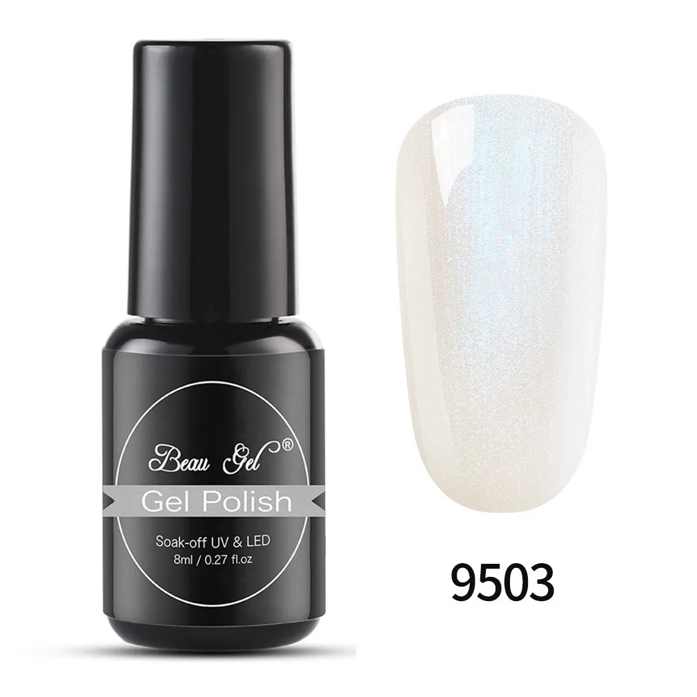 BKJ9503 Beau Gel 8ml Shell Mermaid UV Gel Varnish Pearl Shell UV LED Gel Polish Semi Permanent Hybrid Varnish Soak Off Gel Nail Polish - Цвет: BKJ9503