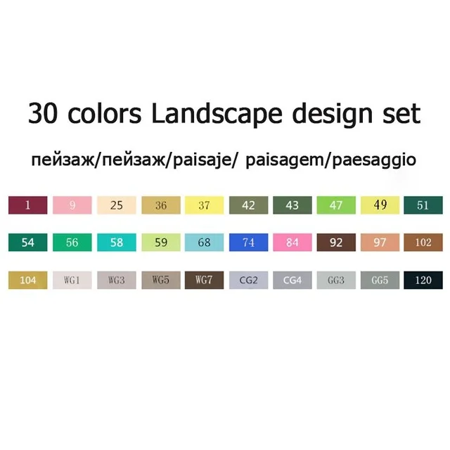 30 landscape TOUCHNEW 30/40/60/80 цветов художественные маркеры на спиртовой основе рисунок набор манга двуглавый - Цвет: 30 landscape