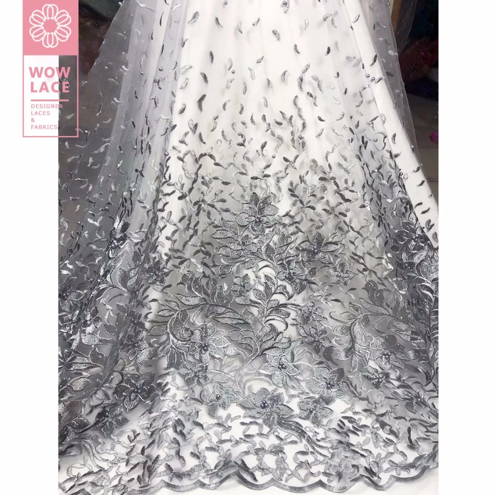 Бусины и камни африканская сетчатая кружевная ткань 2019 Высококачественная