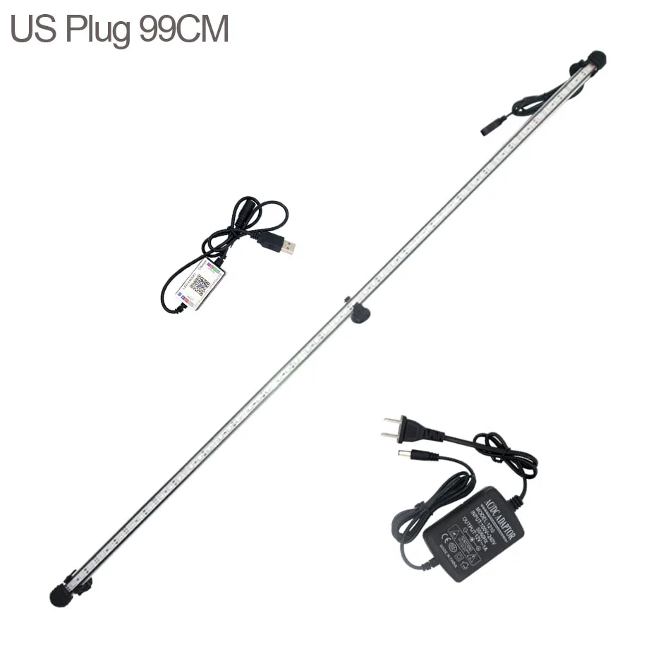 US PLUG 99CM Погружной светодиодный светильник 99 см для аквариума, светодиодный светильник ing Fish Tank, светодиодный светильник, светильники, водонепроницаемый аквариумный светильник ing, светодиодная лампа - Цвет: US PLUG 99CM