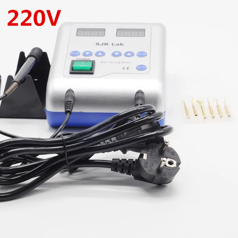 220V Set Стоматологическая лаборатория Электрический воск резной нож машина 2* ручка и 6* воск наконечник/горшок оборудование - Цвет: 220V Set