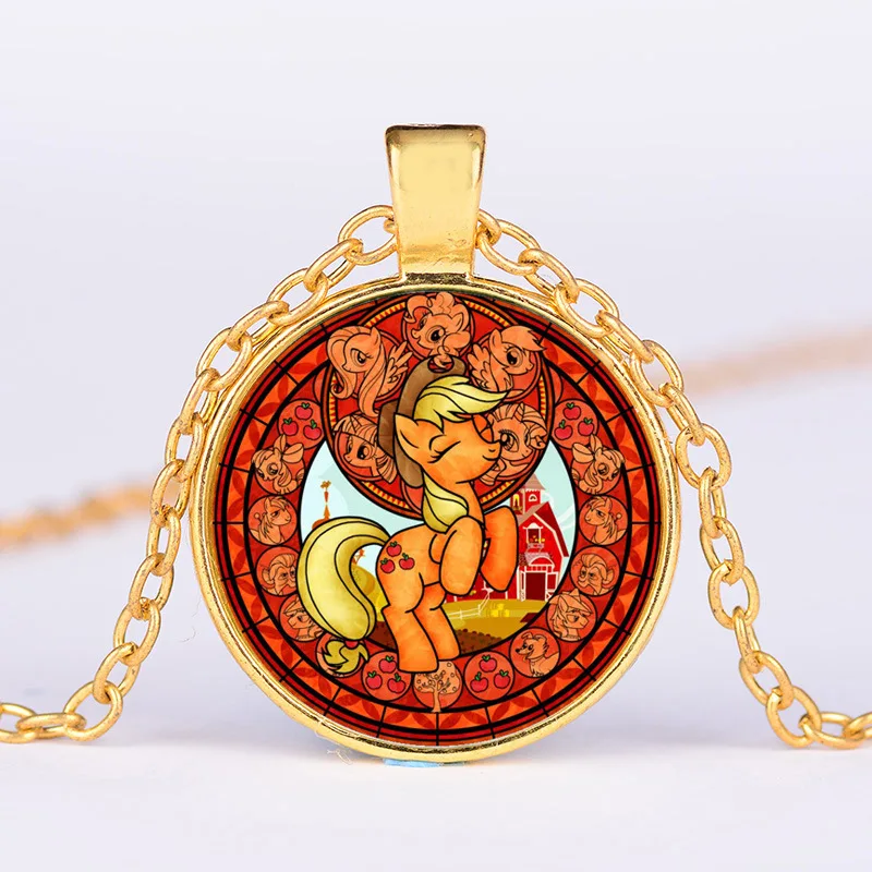 SONGDA My Little Horse Baoli Poni Princess ожерелье Радужная лошадь художественное фото стеклянный купол для девочек детское ожерелье мультяшное ювелирное изделие