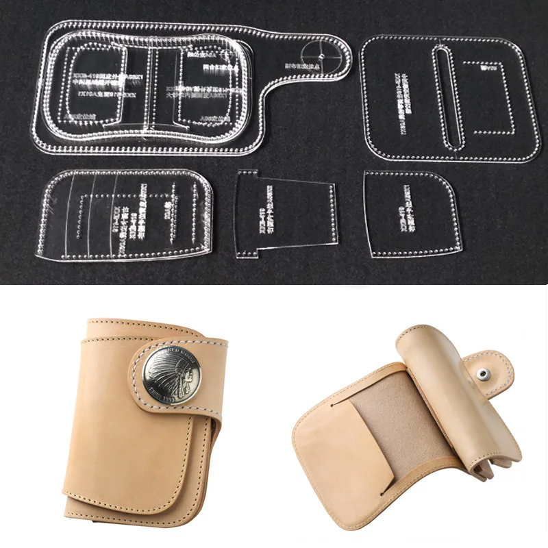 1 компл. Прозрачный акриловый шаблон для DIY ручной работы короткий кошелек Messager сумка Кожа ремесло шитье шаблон шитье трафареты