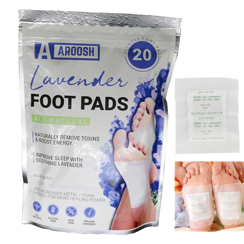 

40pcs=(20pcs Patches+20pcs Adhesives)/lot Lavender Detox Foot Pads Herbal Extract Bamboo Weight Loss Slimming Foot Patch Pad