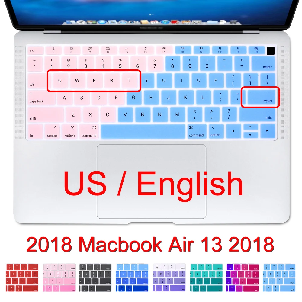 Redlai Slim US Version чехол для клавиатуры на английском языке Macbook Air 13 2018
