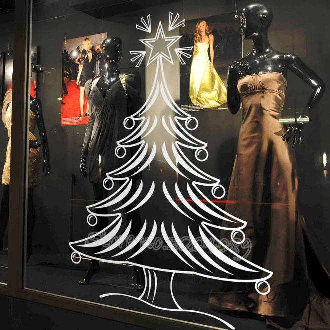 Merry Наклейка на стену в виде рождественской елки виниловые наклейки Фотообоев c