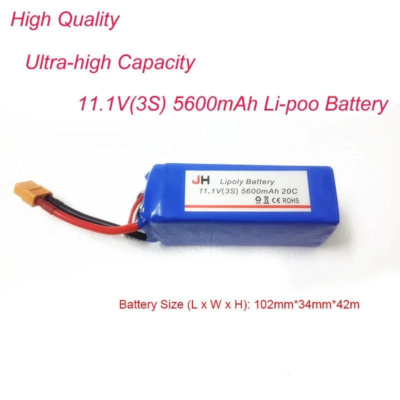 

Lipo 3S Ultra-high Capacity XK X380 Battery New Upgraded 11.1v 3S 5600mAh Lipo Battery For XK X380 RC Quadcopter Accessories