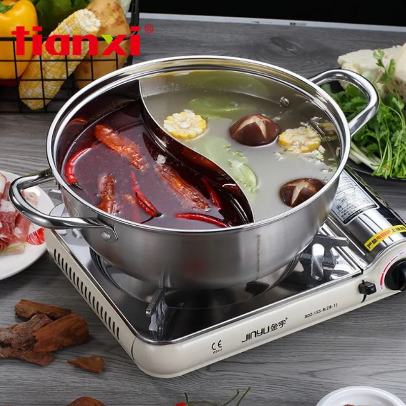 TIANXI китайский 304 Нержавеющая сталь горячий горшок 28/30/32 см Кухня суповая