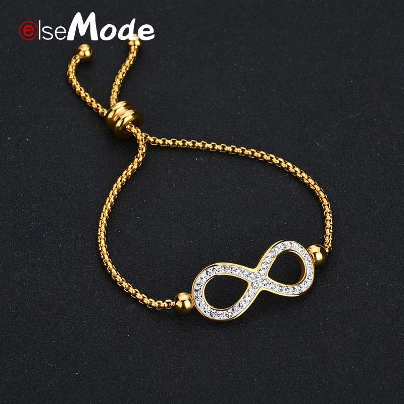 ELSEMODE Infinity Love номер 8 свадебный браслет женский для влюбленных с фианитами |
