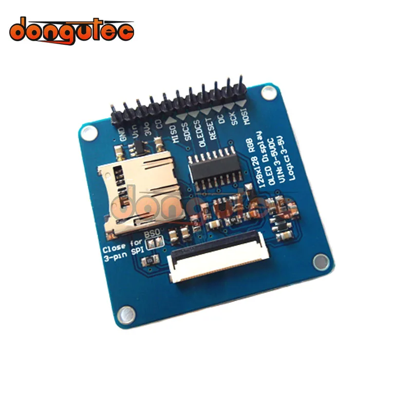 SSD1351 OLED коммутационная плата 16 битный цвет 1 5 дюйма с держателем microSD для arduino (без