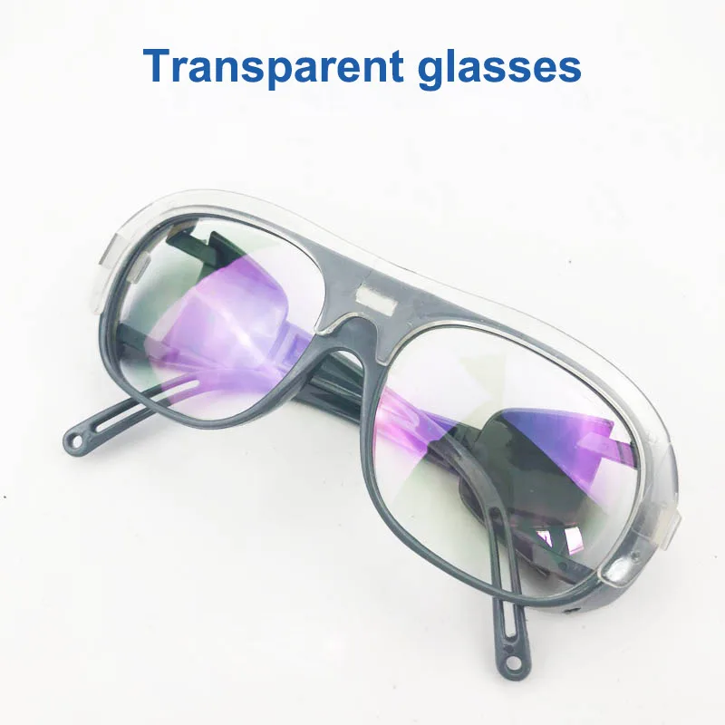transparent glasses Сварочная маска защитная маска для лица аргоновая дуговая сварочная Рабочая защита против брызг термостойкая маска с сварочными очками - Цвет: transparent glasses