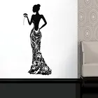 Виниловая наклейка для женщин, в стиле Африканской женщины, с рисунком розы, Бобо, идеи для домашнего декора, интерьера комнаты, спальни, настенного искусства AM14