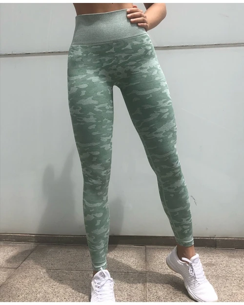 Green Pants 2 шт., камуфляжный комплект для йоги, спортивная одежда для женщин, одежда для спортзала, фитнеса, попа, Леггинсы для йоги, спортивный бюстгальтер, спортивный костюм для спортзала, Femme - Цвет: Green Pants