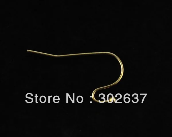 Бесплатная доставка 400 шт Золотой Цвет пластина шарик ушные крючки Серьги