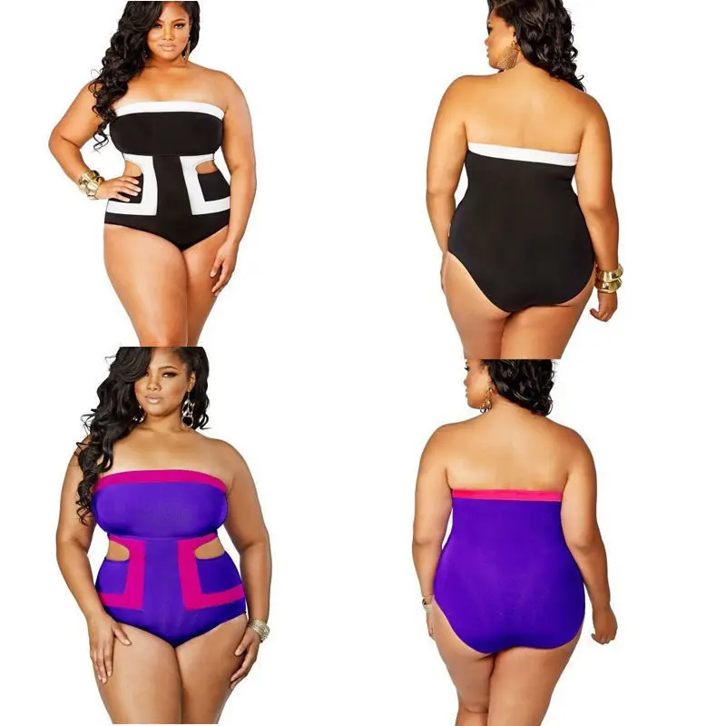 Женский купальник большого размера Цельный Экстра большой танкини пуш ап Мягкий