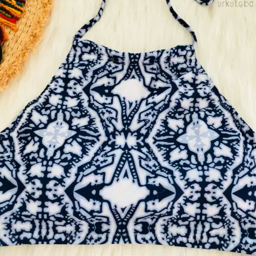 

Women Retro Bikini 2019 summer sexy Womens Print Swimwear Halter Top Swimsuit Sports Bathing Suit Female Biquini Girls Beachwear