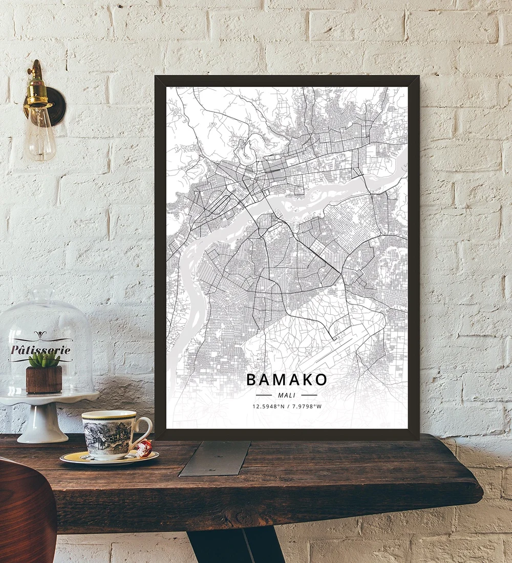 Плакат Бамако с картой Мали|Рисование и каллиграфия| |