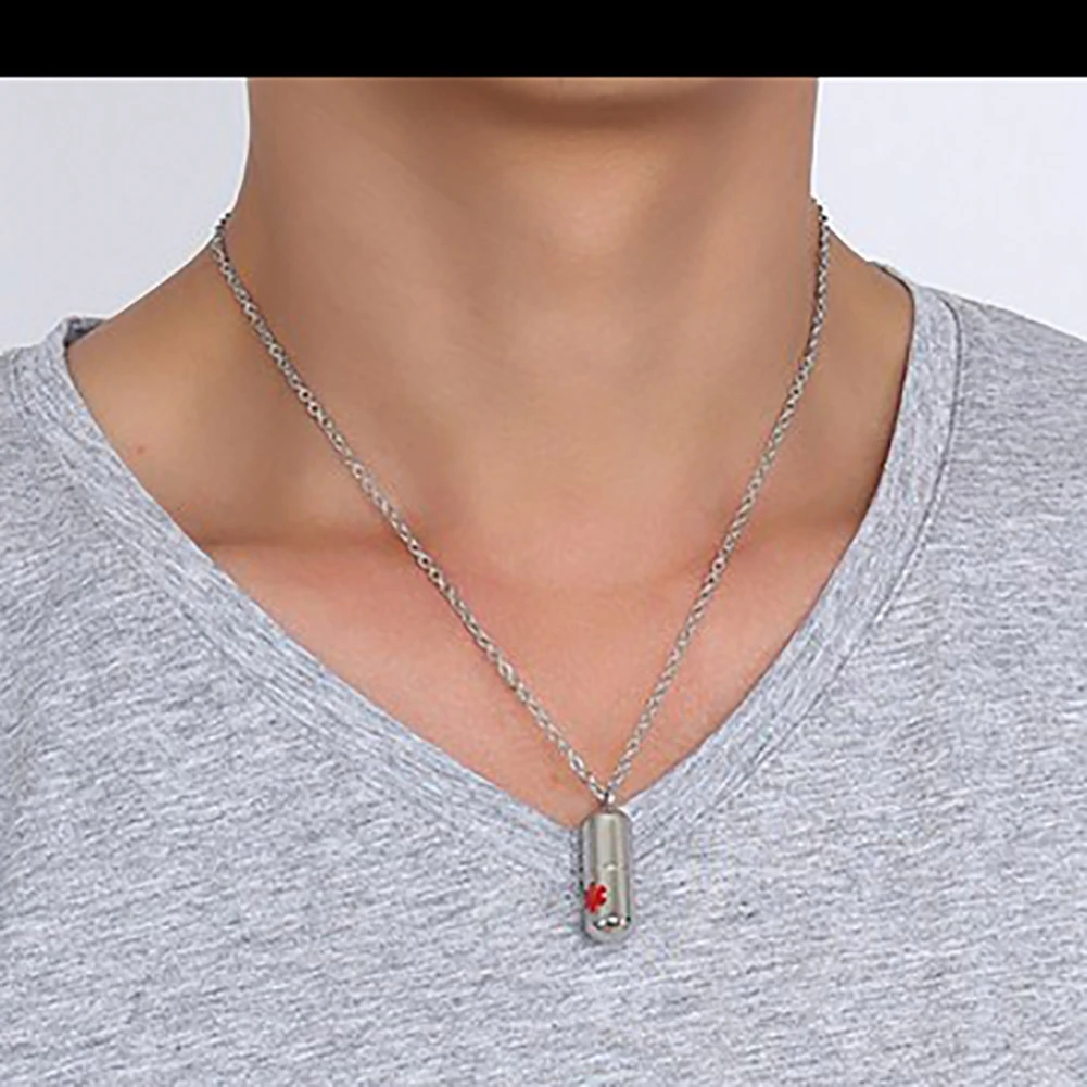 Chokers Necklace Keepsakes Cremation Urn Fashion Jewelry Kolye Mens Necklaces Stainless Steel Open Pills Medical Alert Pendant