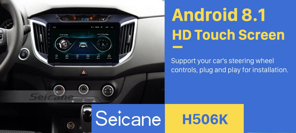 Seicane 2DIN 10," Android 8,1 для hyundai IX25 CRETA Автомагнитола gps Navi Стерео Плеер Поддержка TPMS SWC DVR 3g