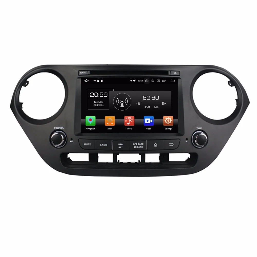 Восьмиядерный 7 'ɸ ядер Android 9 0 автомобильный Радио dvd-плеер GPS для Hyundai grand i10 2013